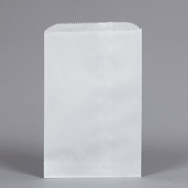 Flat Merchandise Bags. White Kraft